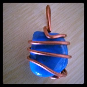 Copper Wrapped Blue Howlite